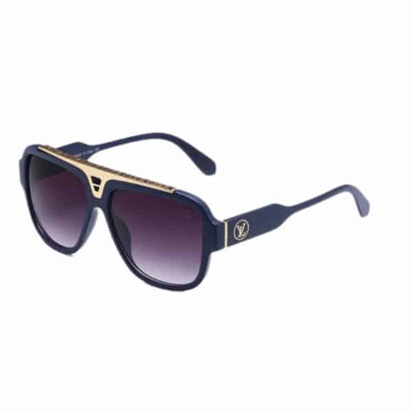 LOUIS VUITTON strongLUE WITH GOLD METAL SUNGLASSES