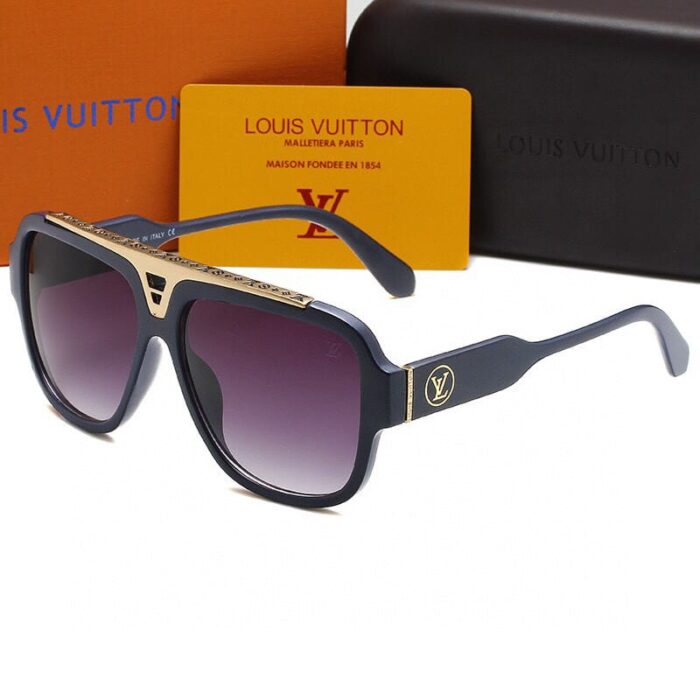 Alternative view of LOUIS VUITTON strongLUE WITH GOLD METAL SUNGLASSES
