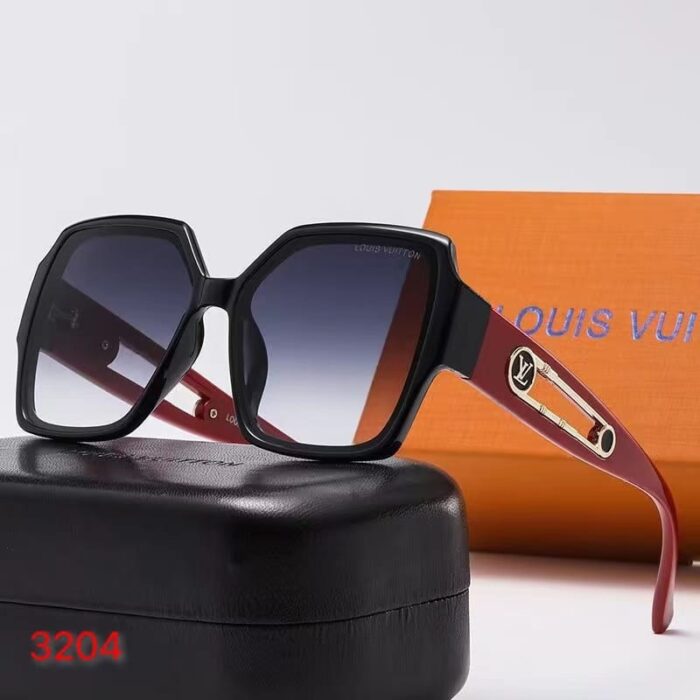 Alternative view of LOUIS VUITTON SQUARE strongLACK AND RED SUNGLASSES
