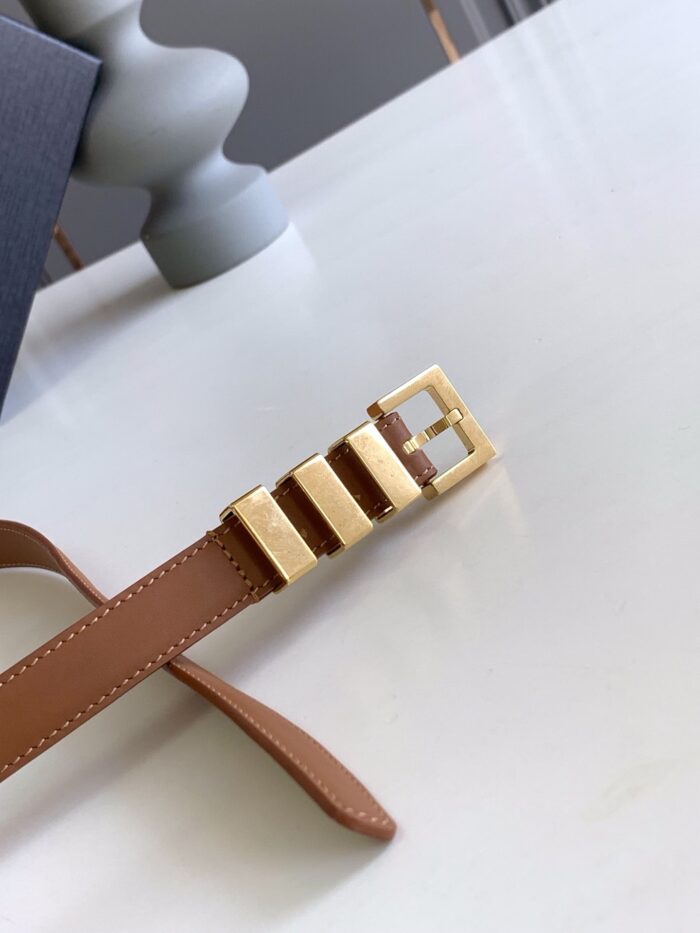 Alternative view of SAINT LAURENT  PASSANTS BROWN AND  GOLD BELT 3146292551