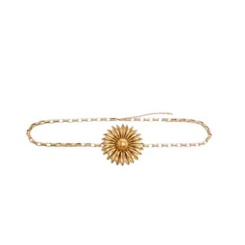 SAINT LAURENT FLOWER CHAIN BELT