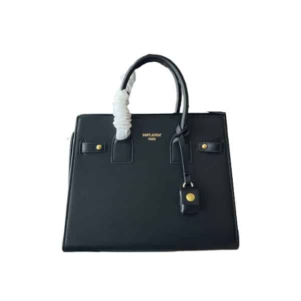 SAINT LAURENT SAC DE JOUR SUPPLE BABY IN GRAINED LEATHER 26CM BLACK 717448DTI0W1000