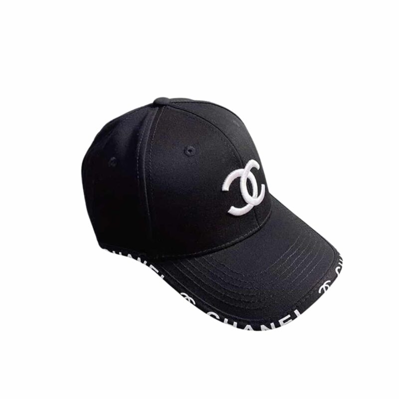 CHANEL CC COTTON BASEBALL CAP BLACK