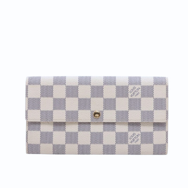 LOUIS VUITTON EMILIE WALLET DAMIER AZUR WHITE 19CM