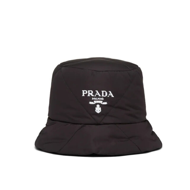 PRADA PADDED RE NYLON BUCKET HAT BLACK 2HC252 IYK F0002