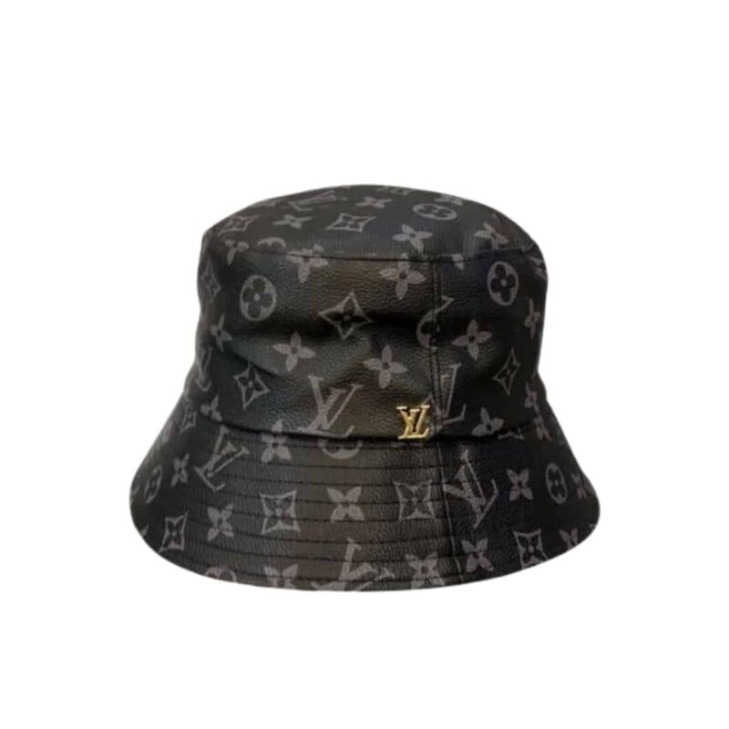 LOUIS VUITTON MONOGRAM LEATHER BUCKER HAT BLACK