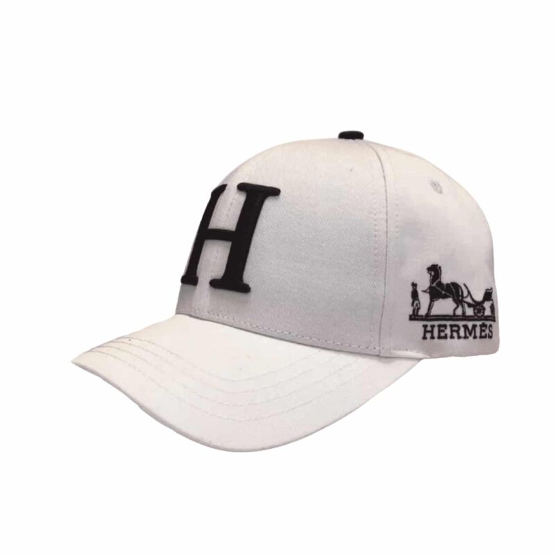 HERMES NEW CARRIAGE BASEBALL CAP WHITE