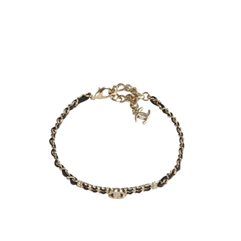 CHANEL CHAIN CC CHAMPAGNE CHOKER NECKLACE AB6890 B06537 NF006