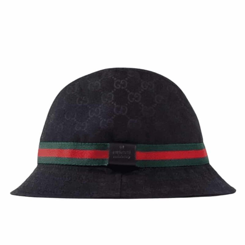GUCCI GG SSIMA SOFT WEB FEDORA HAT BLACK