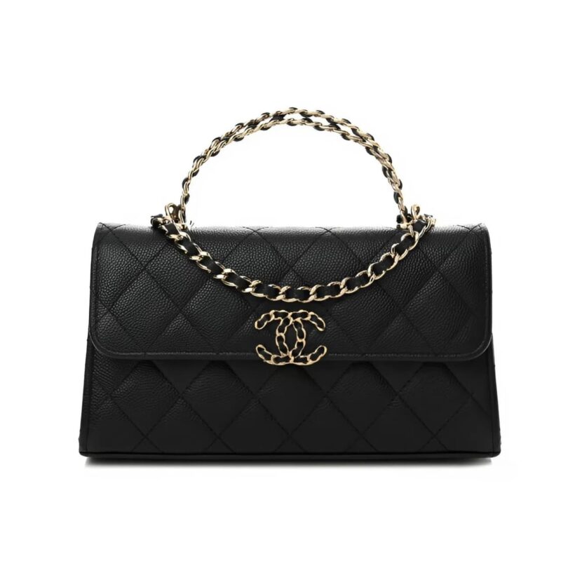 CHANEL 23P CLUTCH WITH CHAIN BAG WITH TOP HANDLE BLACK 18CM АР3238 B10307 94305