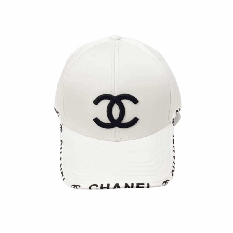 CHANEL CC COTTON BASEBALL CAP WHITE