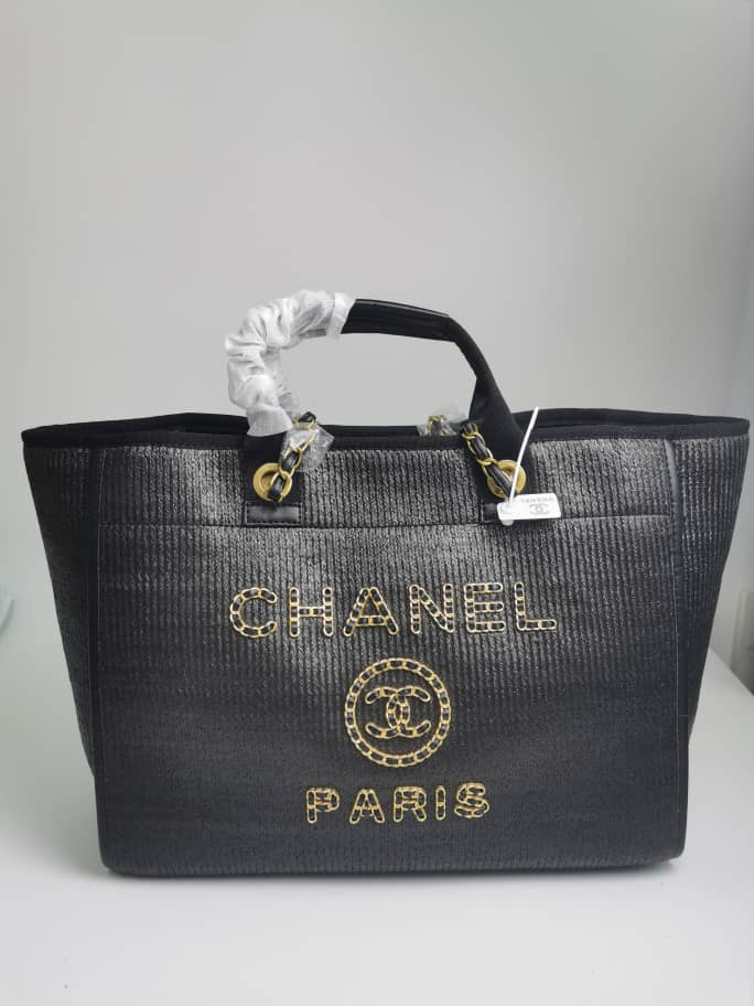 Alternative view of CHANEL DEAUVILLE LARGE SHOPPING BAG BLACK 39CM