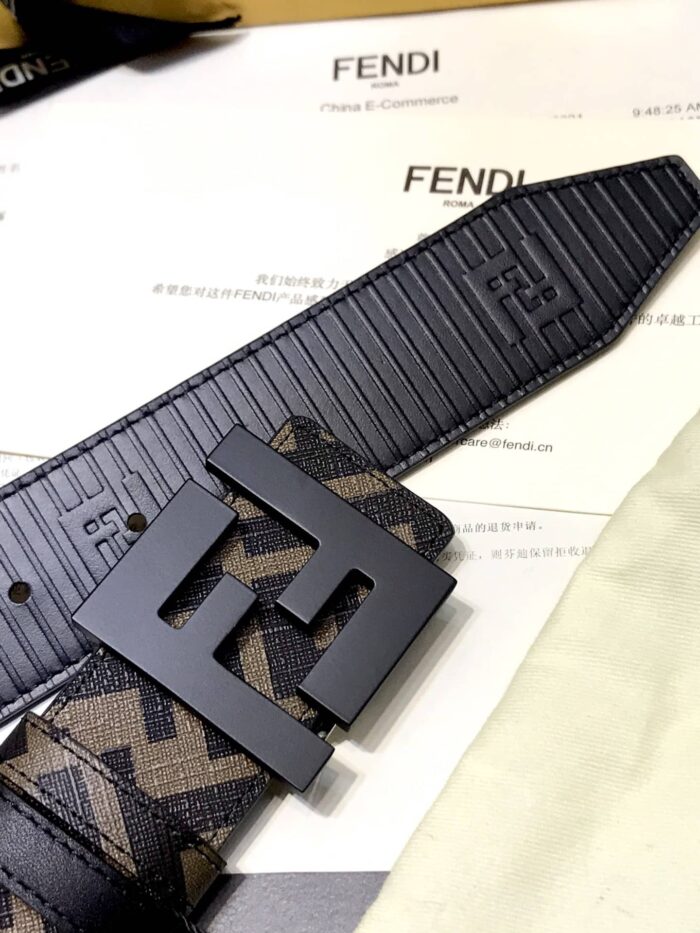 Alternative view of FENDI REVERSIBLE FF LEATHER BELT BROWN 40MM