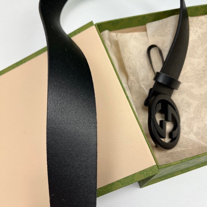 Alternative view of GUCCI SELLERIA LEATHER BELT BLACK 4CM 368186 BGH0V 1000