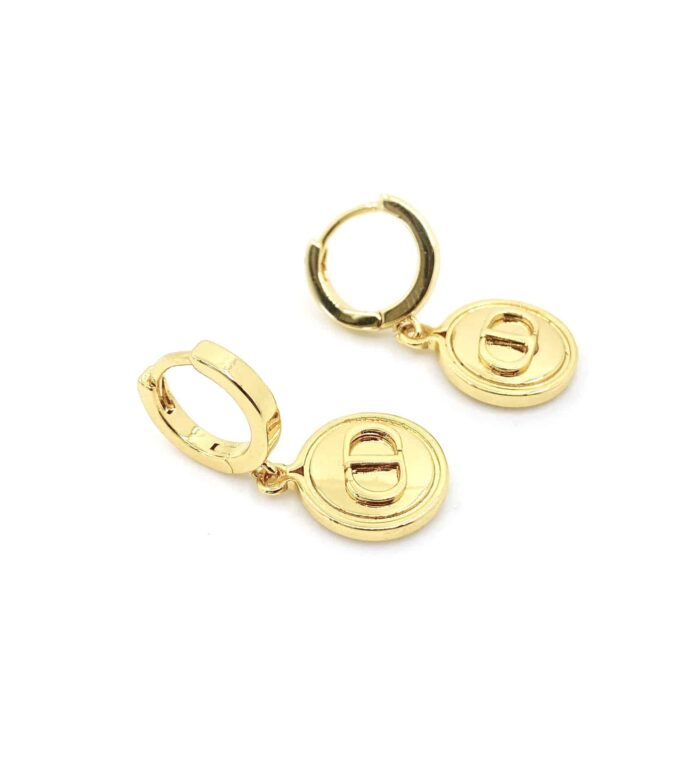 Alternative view of DIOR PETIT CD EARRINGS GOLD E1648PTCMT_D300