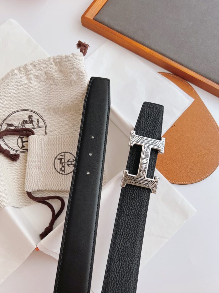 Alternative view of HERMES TOUAREG LEATHER BELT BLACK 38MM