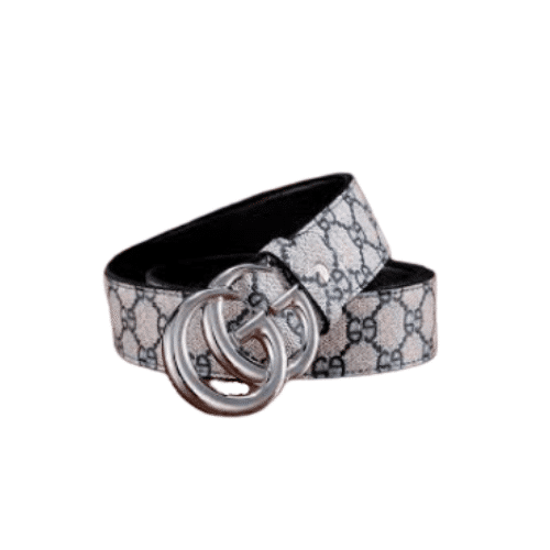GUCCI SUPREME BELT WITH G BUCKLE SILVER METAL 3.8CM