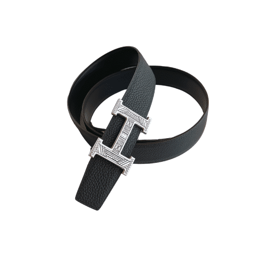 HERMES TOUAREG LEATHER BELT BLACK 38MM
