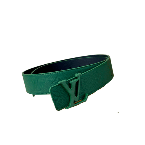 LOUIS VUITTON LV INITIALES REVERSIBLE BELT MONOGRAM ECLIPSE GREEN 4CM