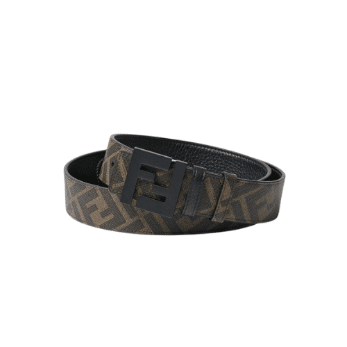 FENDI REVERSIBLE FF LEATHER BELT BROWN 40MM