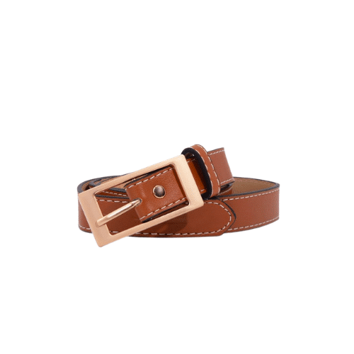 CELINE LEATHER BELT BROWN 1.8CM