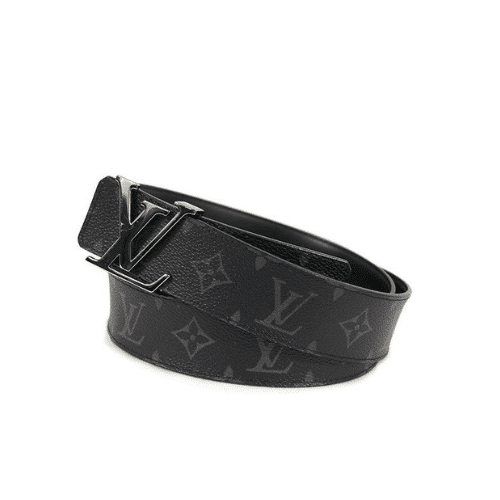 LOUIS VUITTON LV INITIALES REVERSIBLE  BELT MONOGRAM ECLIPSE SILVER METAL 4CM