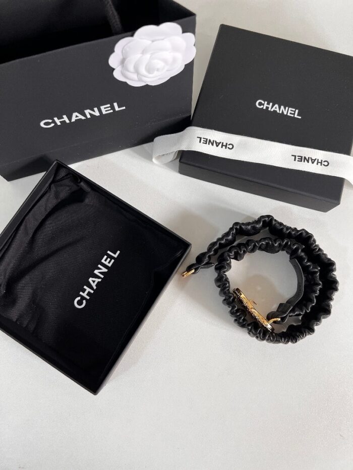 Alternative view of CHANEL LEATHER BELT WITH SWAROVSKI STONE VARIABLE 30MM