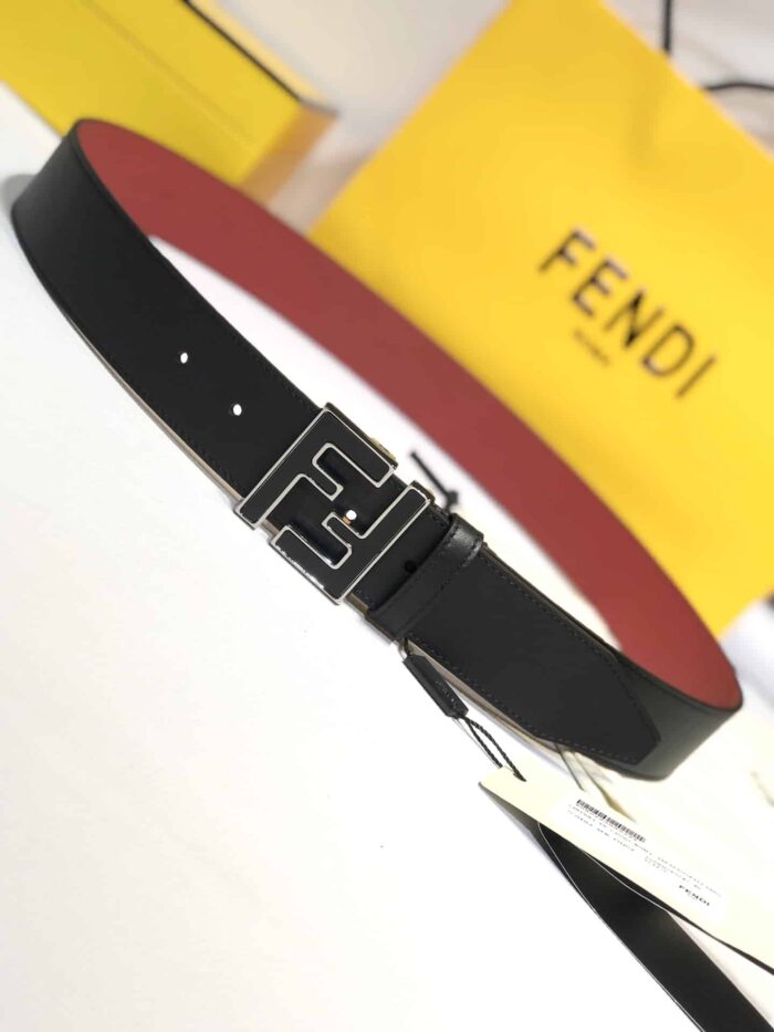 Alternative view of FENDI FF LEATHER BETL BLACK 40MM