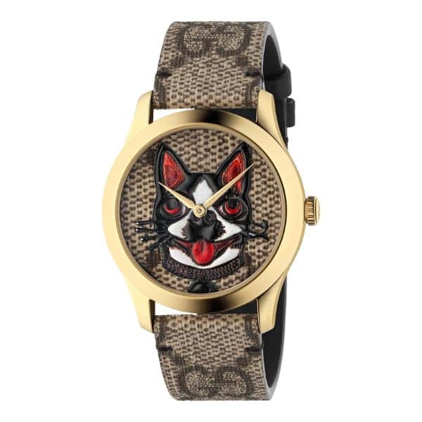 GUCCI G TIMELESS BOSTON TERRIERS 38MM YA1264056