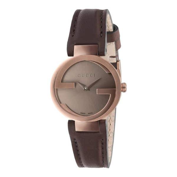 GUCCI INTERLOCKING WATCH BROWN DIAL 29MM YA133504