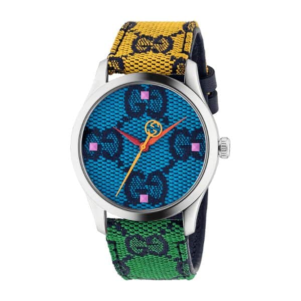 GUCCI MULTICOLOR G TIMELESS BLUE DIAL 38MM YA1264172