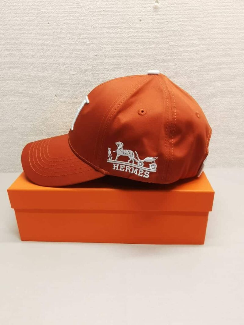Alternative view of HERMES NEW CARRIAGE BASEBALL CAP ORANGE