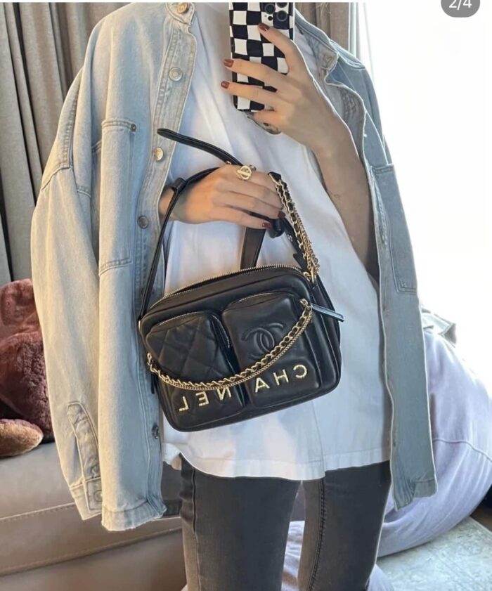 Alternative view of CHANEL SMALL CAMERA CASE BLACK 24CM AS2923