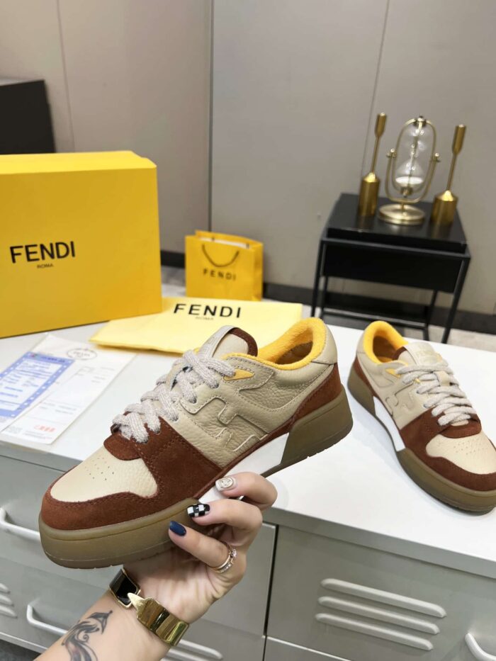 Alternative view of FENDI MATCH SUEDE LOW-TOPS BEIGE 8E8252AHH2F1FHU