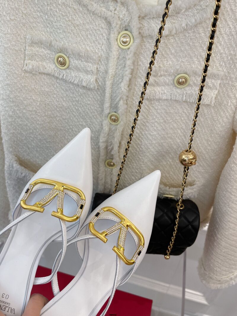 Alternative view of VALENTINO VLOGO SIGNATURE WHITE SLINGBACK SANDALS