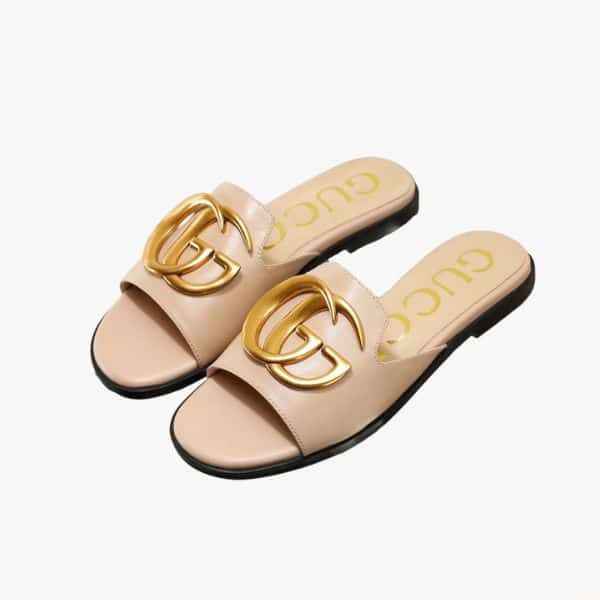 GUCCI PRINCETOWN GG SLIPPERS LEATHER PATEL PINK