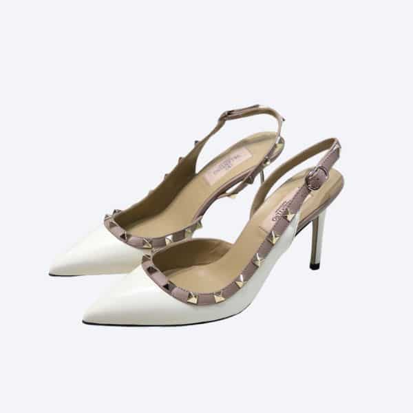 VALENTINO FLAT SANDALS SLINGBACK WHITE