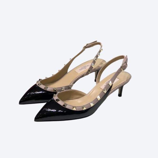 VALENTINO FLAT SANDALS SLINGBACK BLACK