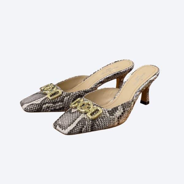 LOUIS VUITTON LV SQUARE TOE SNAKE PRINT PUMP