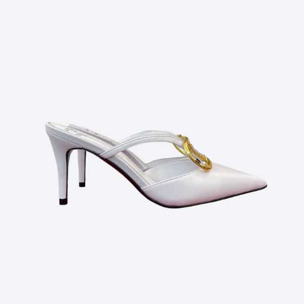 VALENTINO VLOGO SIGNATURE WHITE SLINGBACK SANDALS