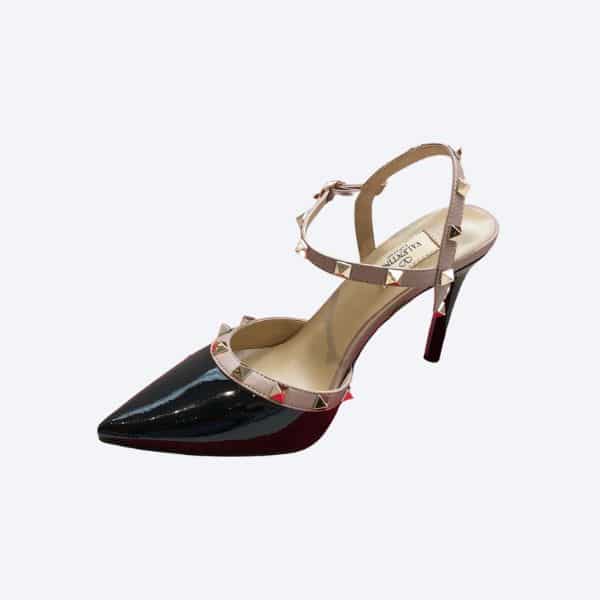 VALENTINO ROCKSTUD BLACK SLINGBACK