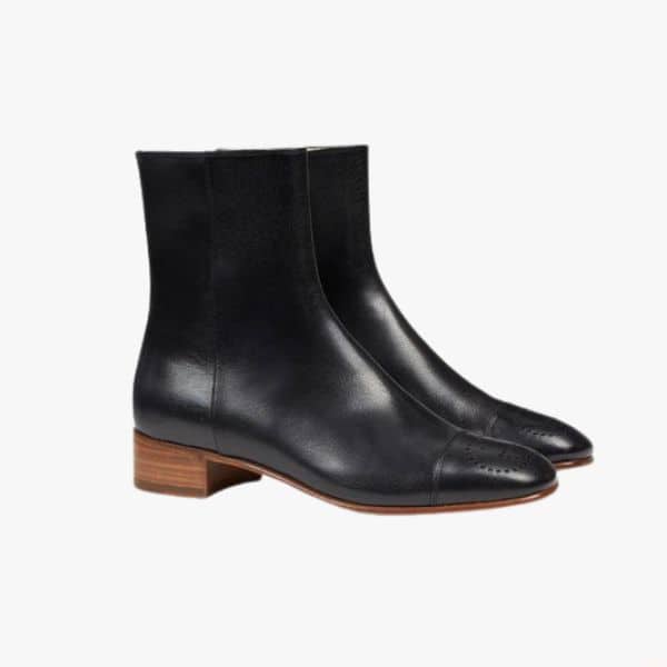 GUCCI CASUAL STYLE PLAIN LEATHER BLOCK HEELS BLACK 658949D3V001000