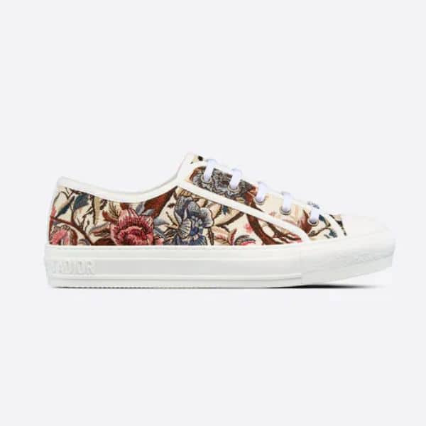 DIOR WALK'N' JARDIN D'HIVER EMBROIDERED COTTON SNEAKER WHITE MULTICOLOR  KCK211JHRS43L