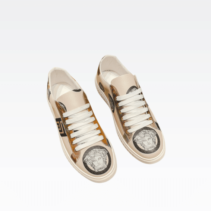 FENDI DOMINO FABRIC LOW SNEAKERS BEGEI FF MULTICOLOR