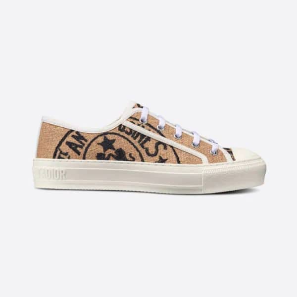 DIOR WALK'N' SNEAKER JUTE CANVAS EMBROIDERED WITH UNION MOTIF BEIGE KCK281JURS29U