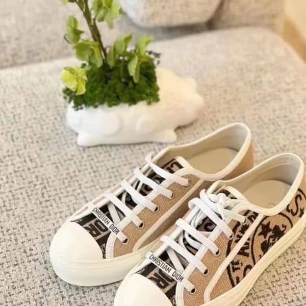 Alternative view of DIOR WALK'N' SNEAKER JUTE CANVAS EMBROIDERED WITH UNION MOTIF BEIGE KCK281JURS29U