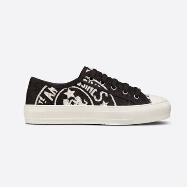 DIOR WALK’N’ SNEAKER JUTE CANVAS EMBROIDERED WITH UNION MOTIF BLACK KCK281JURS900