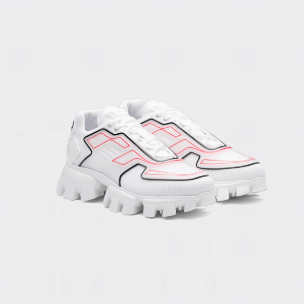 PRADA CLOUDBUST THUNDER SNEAKERS WITH WHITE AND RED 2EG2933LGNF0009