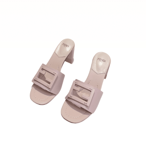 FENDI SIGNATURE LEATHER HIGH HEEL PINK