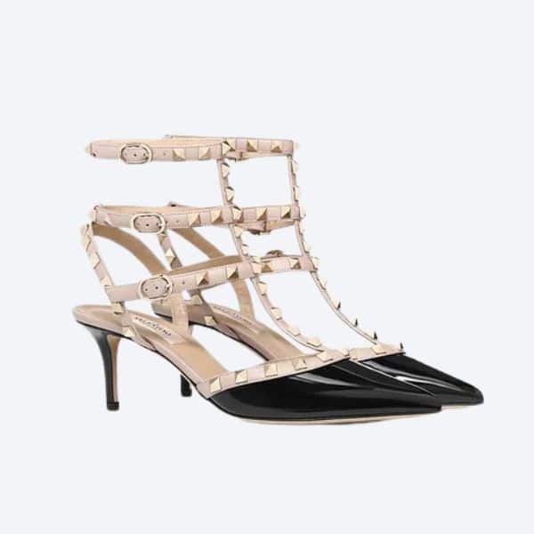 VALENTINO ROCKSTUD CAGED PUMP 65MM BLACK ZW2S0375VNWN91